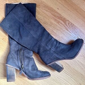 Women’s Tall Timberland Boots Size 9 Gray Deep Olive Green Knee Height